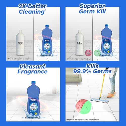 Image of Lizol Shakti 900ml - Aqua Fresh Floor Cleaner| 2X Better Cleaning vs Phenyl |Kills 99.9% Germs| Removes Tough Stains | Suitable for All Floor Cleaner Mops