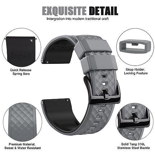 Image of Ritche Christmas Gift Silicone Watch Bands 18mm 20mm 22mm 24mm Quick Release Rubber Watch Bands for Men, White Elephant Gifts, Stocking Stuffers For Men