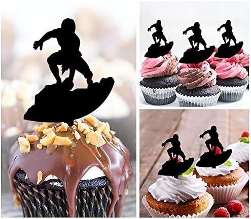 Amazon Co Jp Jpta07 スキムボード サーフ サーフィン Skimboarding Surf Surfing アクリル製 カップ ケーキトッパー ケーキトッパー ケーキスティック 結婚式 誕生日 パーティー 装飾用品 アクセサリー 10本 ホーム キッチン