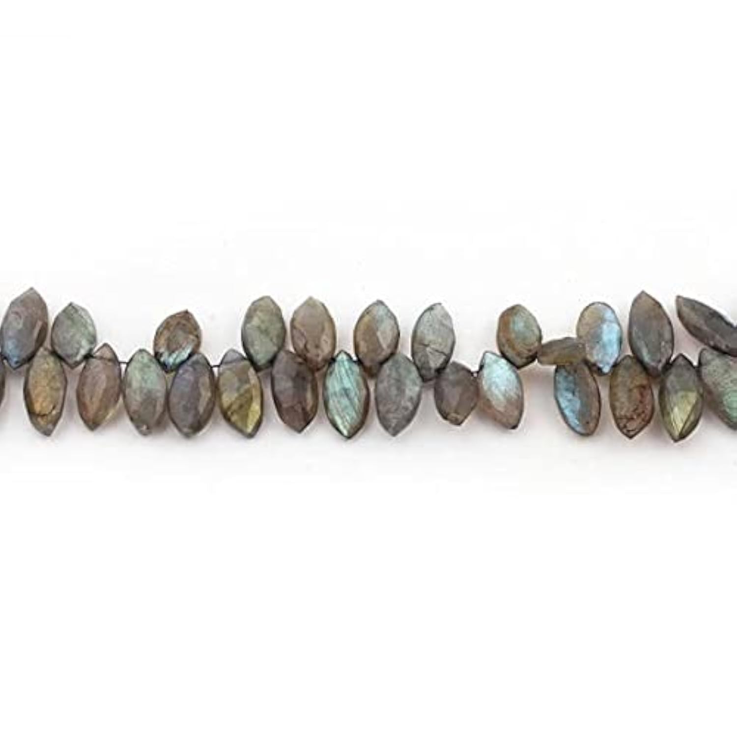 Labradorite Faceted Briolettes en forme marquise pour perles de collier