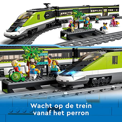 LEGO City Passagierssneltrein - Incl. Bestuurbare Speelgoed Trein met Werkende Koplampen, 2 Wagons, 24 Railstukken en 6 Minifiguren - Cadeau voor Jongens en Meisjes vanaf 7 Jaar - 60337 - Image 5