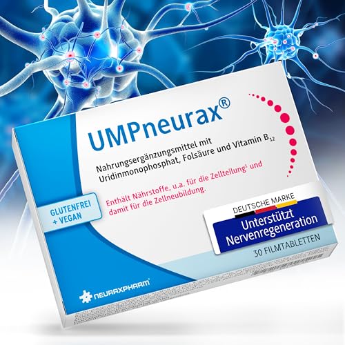 UMPneurax - Nahrungsergänzungsmittel mit Uridinmonophosphat Folsäure und Vitamin B12 | wertvolle Vitamine für Zellteilung & Zellneubildung | vegan & glutenfrei | 30 Filmtabletten