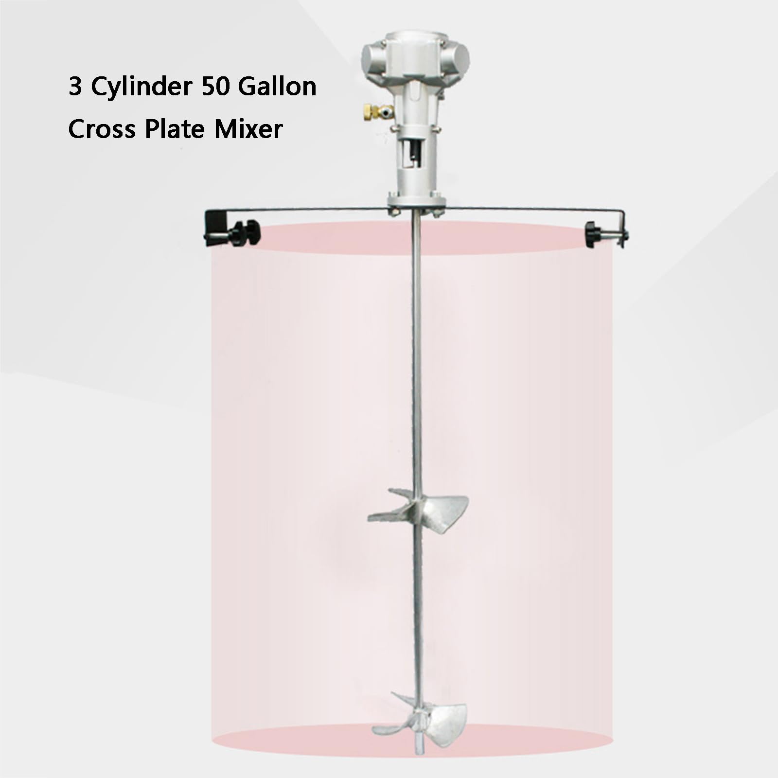Miscelatore pneumatico per vernice da 50 galloni, agitatore d'aria per vernice con clip a 3 cilindri, miscelatore miscelatore d'aria 1/2HP, velocità 50-2800 giri/min, per materiali di rivestimento d