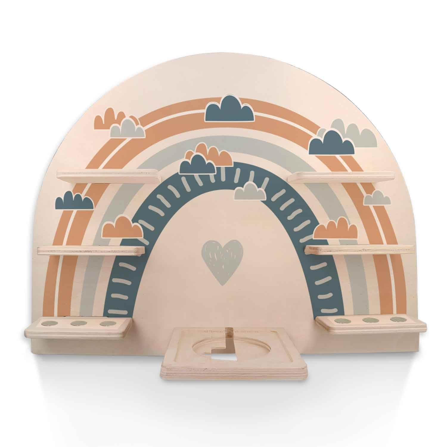 Toniebox Étagère murale pour chambre d'enfant - Étagère avec surface magnétique pour rangement de la boîte à musique Tonie et 24 figurines - Couleur : bleu