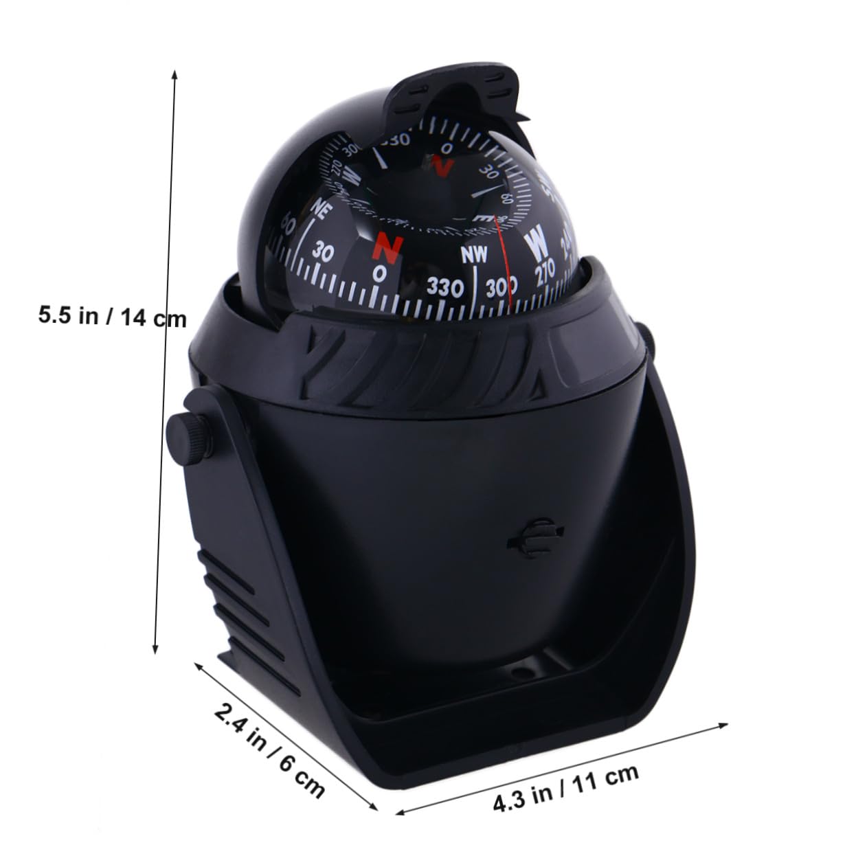 Brújula Marina Digital Iluminada para Barco, Alimentación 12v, ABS Negro, Ajuste de Declinación Magnética para Navegación