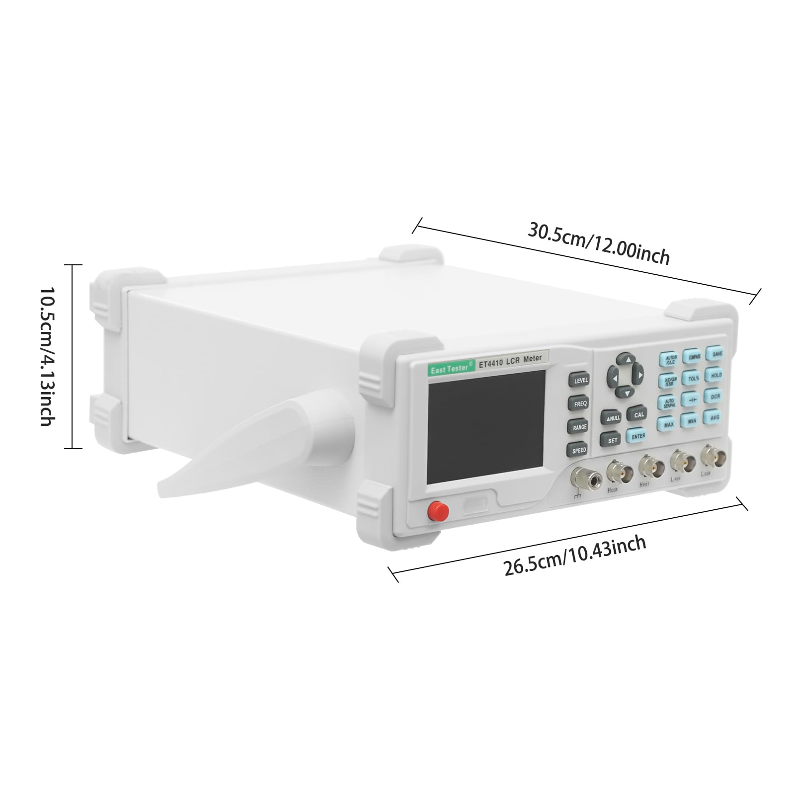 LCR-Messgerät ET4410,Hohe Genauigkeit Tisch-Digital-LCR-Messgerät,LCR-Tester mit Verstellbare Halterung TestklemmenLanges NetzkabelKlares LCD-Display,Hohe Effizienz Professionelle Testausrüstung