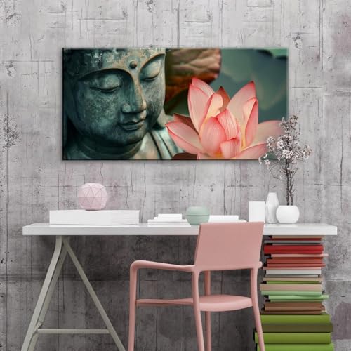 Fleur de lotus zen impression sur toile salon 70 x 140 cm