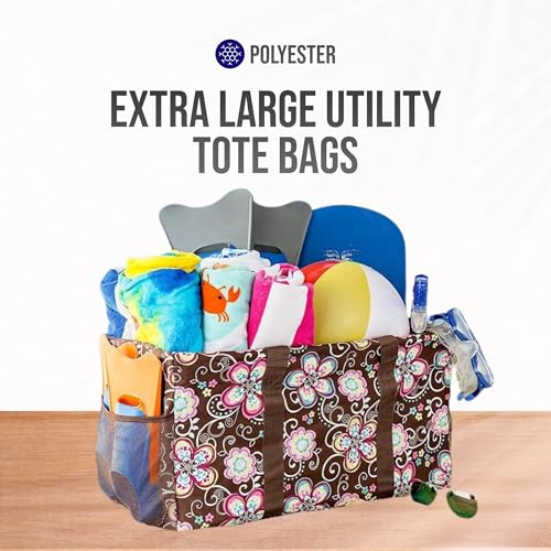 Image of Extra Large Utility Tote Bag - Oversized Collapsible Pool Beach Canvas Basket