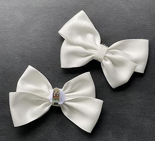 Image of Fodattm 2PCS Handmade Bow Knot Shoe Buckle Clips Wedding Shoe Decoration Charms DIY Crafts Findings Accessories Package