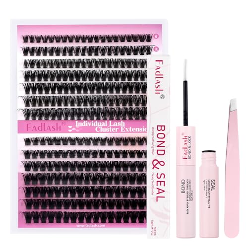 FADLASH 60D+80D 0.07mm D Curl 8-16mm with Bond and Seal and Tweezers Fluffy Cluster Lashes DIY Eyelash Extensions - Image 3