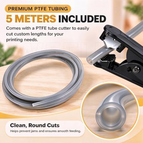 2 PK 4-in-1 PTFE Adapter Kit for Bambu Lab,5M PTFE Tube with AMS Hub Connector, Tube Cutter & Cleaning Blades,4 to 1 Filament Connector for X1/X1C/X2D/P2S/P1P/P1S/H2D/H2C/H2S/A1/A1mini /A2L 3D Printer — 사진 5
