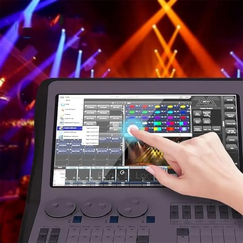 DMX Controlador de iluminación, consola de 14.1 pulgadas, 4 puertos de salida DMX, 2048 canales, diseño compacto para programación de escenarios