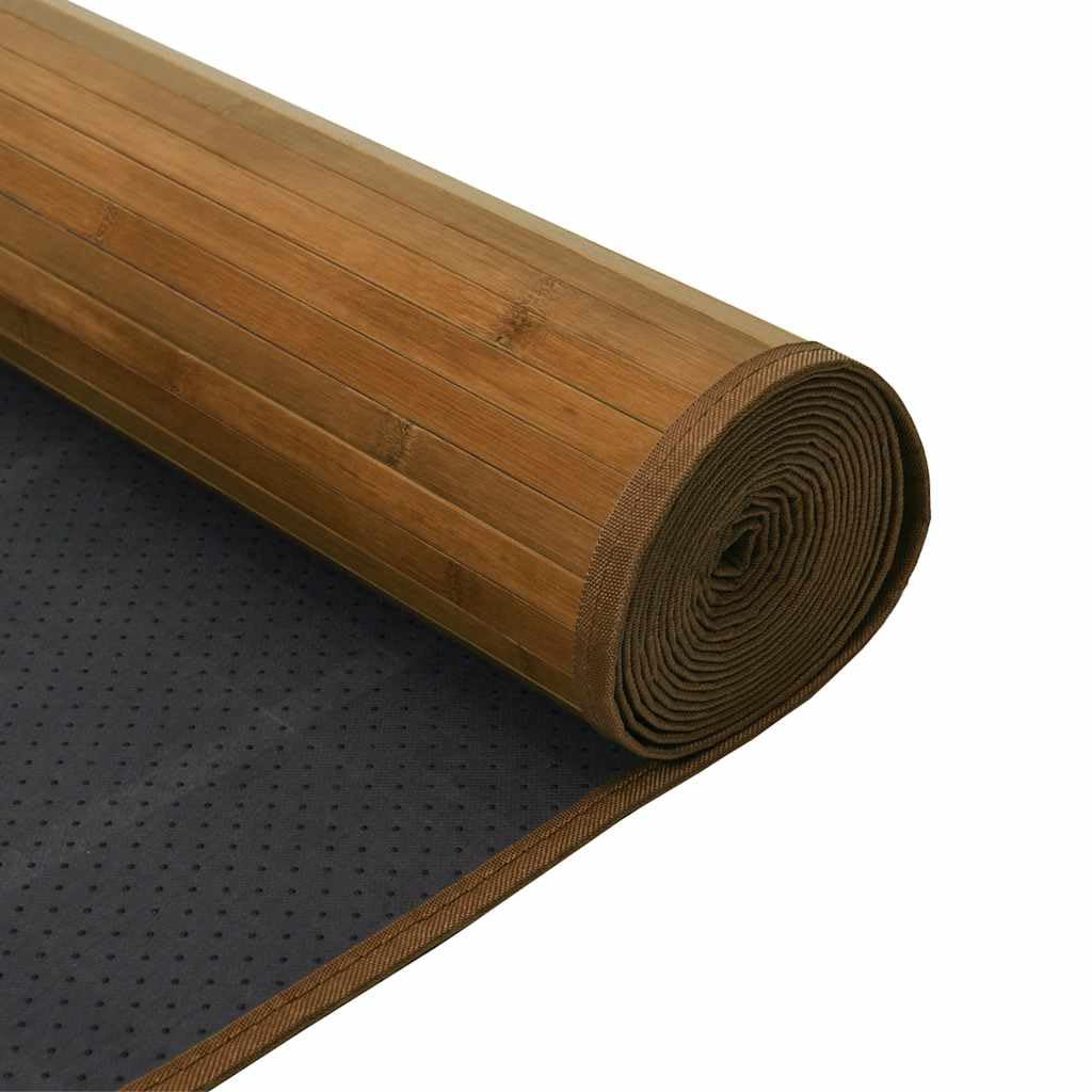Alfombra Rectangular de Bambú Marrón 60x400 cm