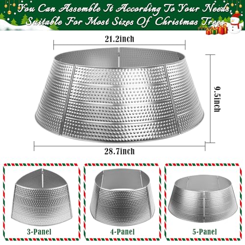 Rgj SY-CHRISTMAS TREE COLLAR-SILVER Metal Christmas Tree Collar, Christmas Tree Ring Christmas Tree Skirt Base Stand thumb #1