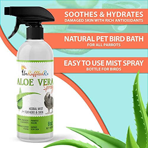 UnRuffledRx Aloe Vera Bird Bath Spray for Daily Care & Skin Health 8 Fl Oz - Image 5