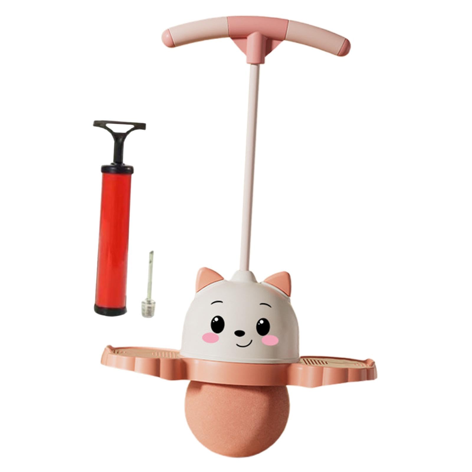 Menolana Pogo Jump Ball High Jumping Toy Adults Boys with Handle Girls Jump Board Bouncing Ball for Games Gifts Sports Playground Toys, Pink