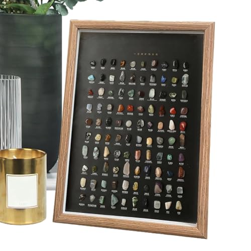 Ahuuen Colección de Kit - Set Educativo de Ciencia de 100 Piezas | Ejemplares Minerales Naturales Decoración Hogar,Coleccionable para Uso Educativo Y Decorativo, para Niños, Adultos, Coleccionistas,