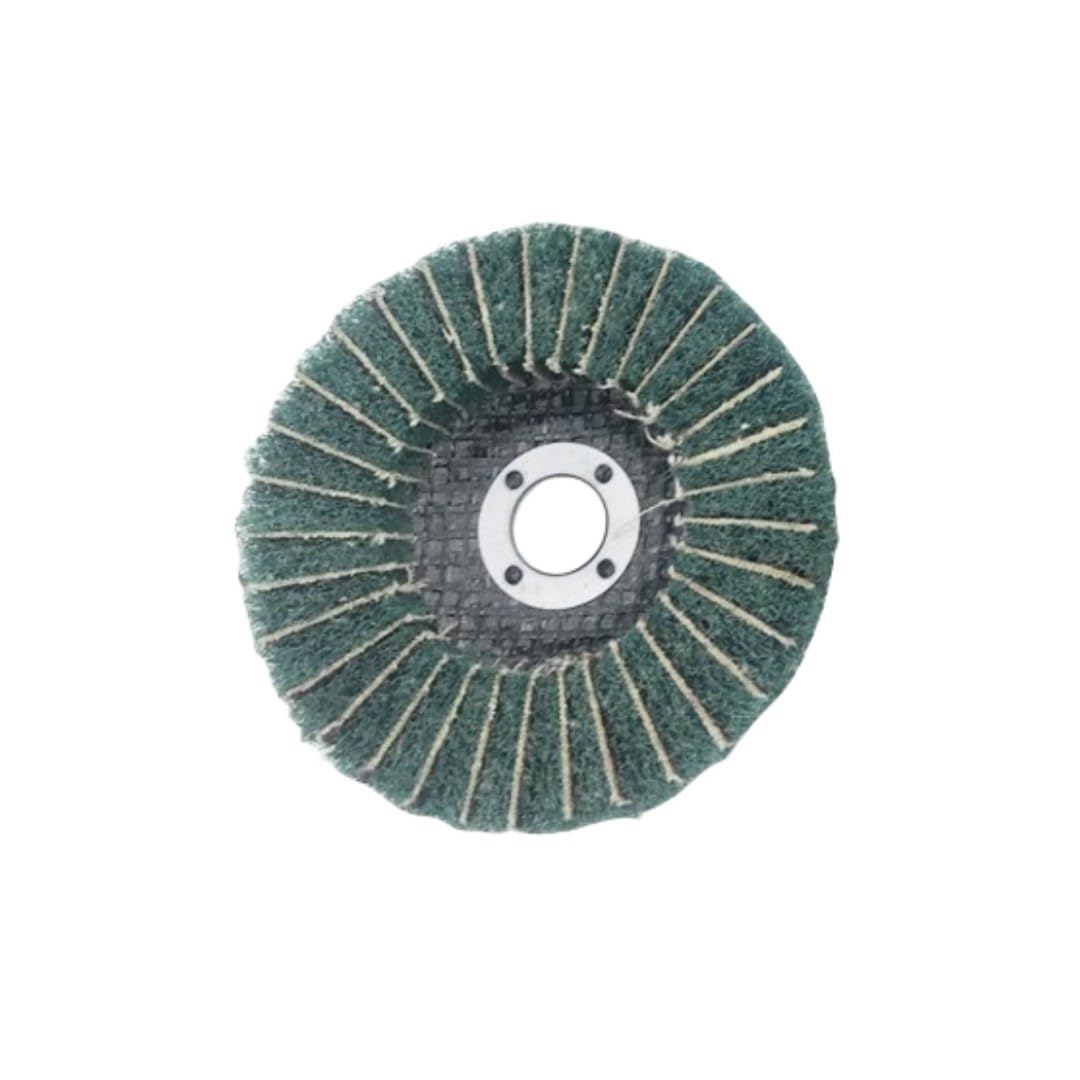 BDAYEK Flap discs 1pc 4 Inches Non-Woven Combi Polishing Disc Angle Grinder Flap Grinding for Metal Deburring(With Interleaf,Green Coarse)