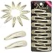Produktbild Dofash 12 Stücke Einfache Große Haar Snap Clips 2Inch/5cm Schnapp Haarspangen - Metall Haarspangen basic haarschmuck für Kinder Mädchen Damen(Blond)