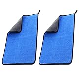 mocnt 2 pezzi panno in microfibra per auto 500gsm asciugamano in microfibra assorbenti panno microfibra per la pulizia dell'auto panno asciugatura lucidatura ceretta 30 x 60cm blu