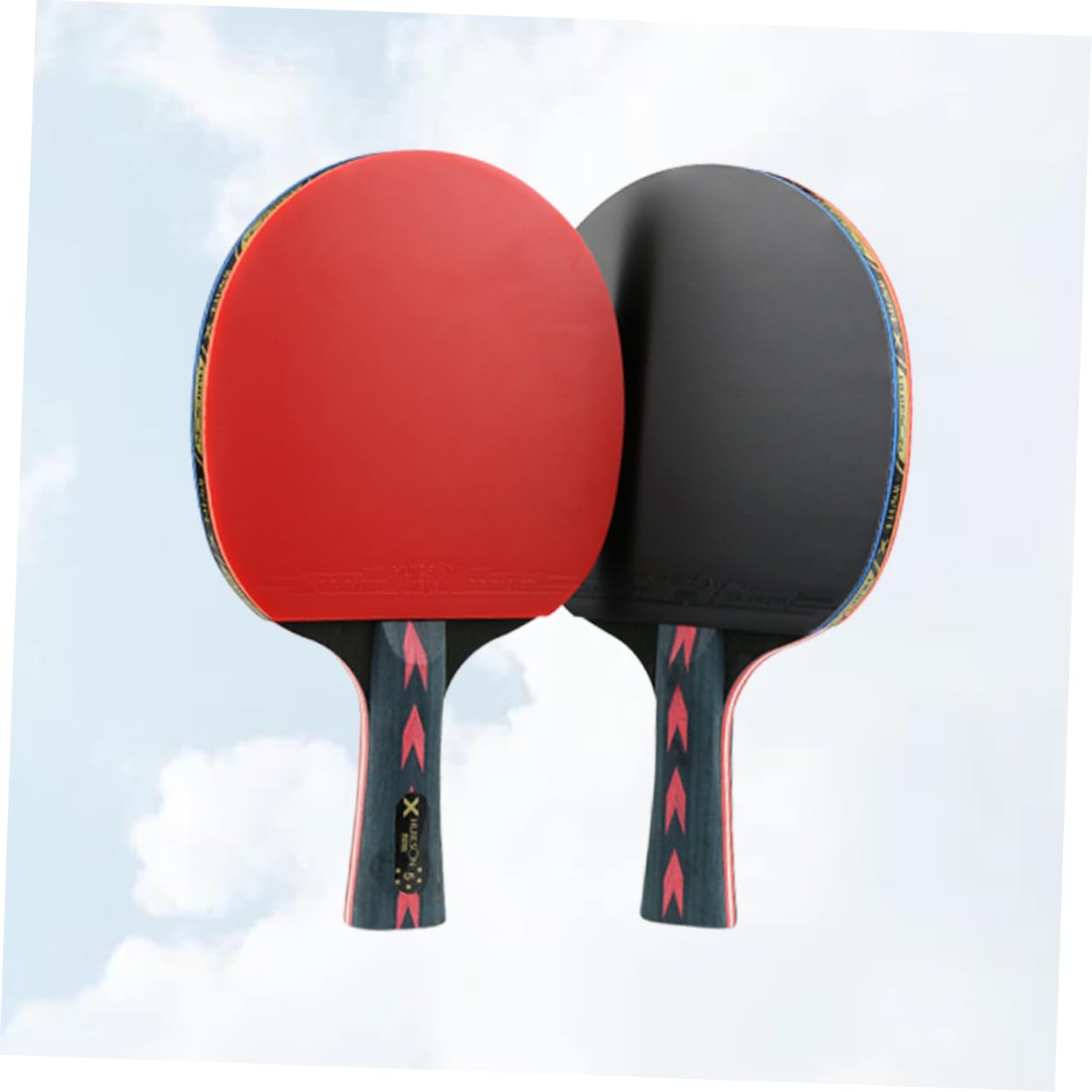 HANABASS 5 Star Carbon Fiber Pong Racket Double Pimples- Teen Players Table Tennis Paddle Set