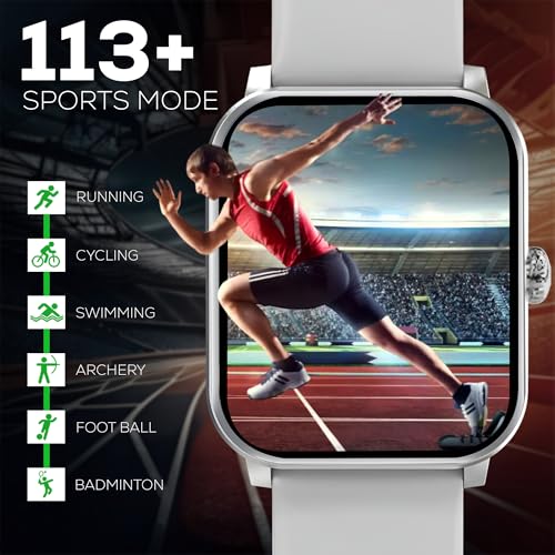 Image of PunnkFunnk NovoLux HD Display Smartwatch for Men & Women Answer /Make Calls, Heart Rate Monitor, 113+ Sports Modes, Step Counter, IP68 Waterproof, Compatible with Android & iOS(Grey)