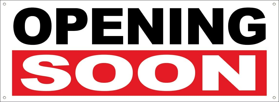 4 Less Co 18x48 Inch OPENING SOON Vinyl Banner Sign with Grommets wrb
