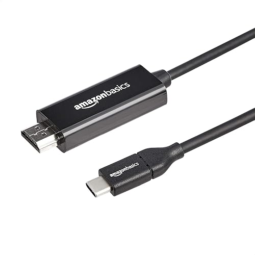 Amazon Basics 단방향 USB-C (소스) - HDMI (디스플레이) 케이블 어댑터 (썬더볼트 3 호환) 4K@30Hz, 0.9m(3피트), 블랙