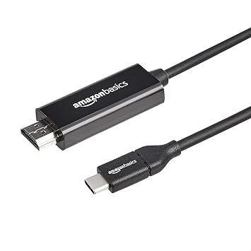 Amazon Basics USB-C to HDMI Cable Adapter, Thunderbolt 3, 4K@30Hz, 0.9 m, Black