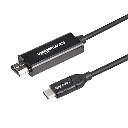 Amazon Basics Adaptador de cable USB-C a HDMI (compatible con Thunderbolt 3) 4K a 30Hz, 3 pies, negro
