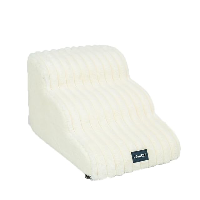 Galatée Escalera Antideslizante para Mascotas （Blanco, 3 Pasos）
