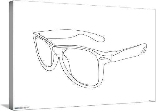 Trends International LINE AND BRUSH - Continuous Line Sunglasses Canvas Wall Poster
