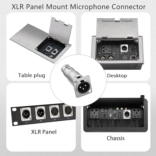 Conector XLR 3 pines macho a hembra para panel miniatura 7