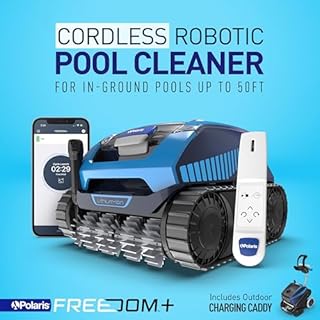 Polaris Freedom Plus Cordless Robotic Pool Cleaner for In-Ground Pools up to 50 ft, Outdoor Charging Caddy Included, Remote Control Included