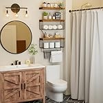 Bathroom Floating Shelves Over Toilet - Shelf Above Toilet Storage Small Farmhouse Decor Shelves (15.7 inch, Set of 3, Rustic Brown) - Image 4