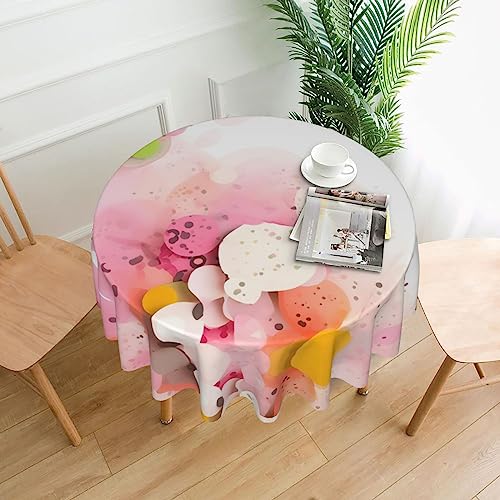 WZYCWB Mantel largo decorativo de papel de fragmento de color (60 pulgadas de diámetro), mantel redondo de boda, mantel redondo de uso general para fiestas,