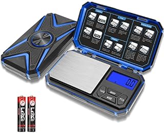 UNIWEIGH Digital Pocket Scale 1000g/0.1g, Small Digital Scales, Precision Gram Scale, Herb Scale, Jewelry Scale, Mini Food Scale Great for Travel, Weed, Kitchen, Coins( Battery Included )-Blue