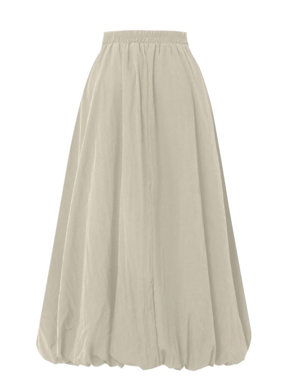 Womens Flowy Trendy Skirt Ruched Solid Color Mid Waist Skirt