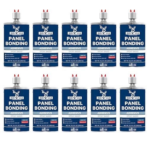 Image of 10 Pack Buck Panel Bonding Adhesive, Two-Part Epoxy, 400 ml /13.5 fl oz Cartridge, 08115 Replacement, Heavy Duty Metal Glue for Automotive Use, Bonds w /Steel, Aluminum, Plastic, OEM Recommended, Black