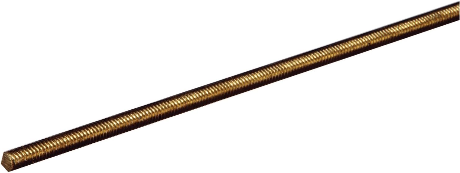 SteelWorks Corporation 11509/12106 1/4"-20 X 12 Threaded Rod NF Brass