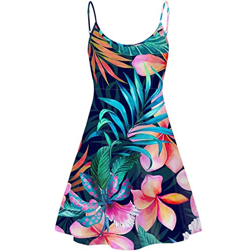 Image of Biyejit Women Casual Loose Dress Strap Long Summer Beach Swing Dress