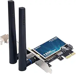 Adaptador WiFi Fenvi AC1200 PCIE para PC de mesa, banda dupla 2,4 GHz 5 GHz com cartão WiFi BT4.0 PCIe para suporte de streaming de jogos, Windows 7/8/10/11