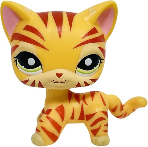 Miniatura 1 de Rare Old LPS Yellow Cat Kitty Kitten # 1451 Pet Shop Cute Bobble Head Figuras de acción de juguete para niños niño niña regalo