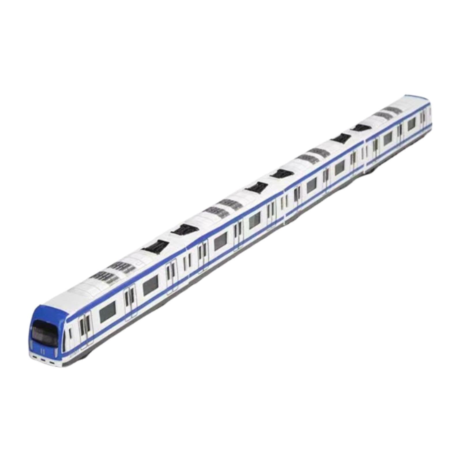 Fenteer Toy Train Set,Alloy City Rail Train Model,Lightweight,Linked High Speed Locomotive Engine Toy Car,for Kids Child Gifts, Blue