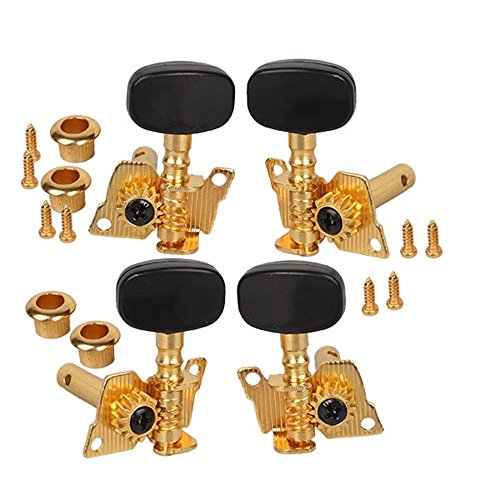 UCTop Store mécaniques plaquées or pour ukulélé et guitare à 4 cordes 2 droites 2 gauches