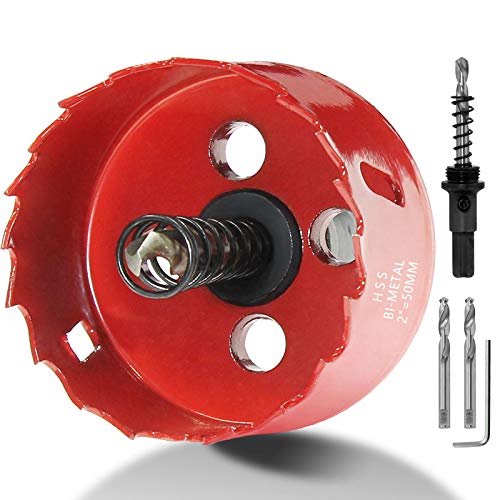 Image of Luomorgo 50mm /2 inch Hole Saw, 1.2 inch Cutting Depth | HSS Bi-Metal, For Wood Cornhole Boards, For Plastic Drywall, For Metal Sheet