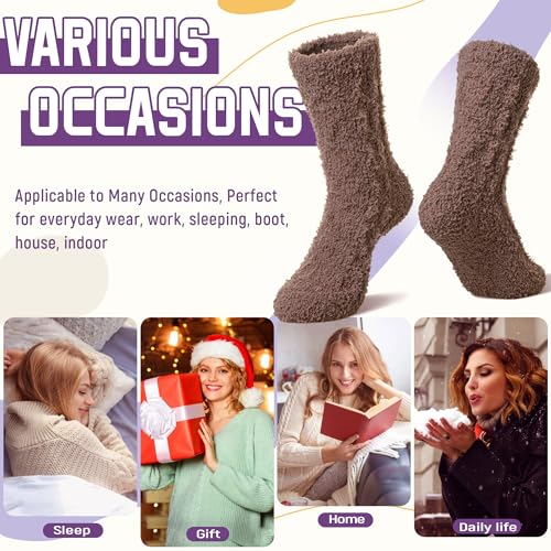 Image of DoSmart Fuzzy Socks For Women Slipper Warm Fluffy Soft Winter Cozy Plush Cabin Sleep Christmas Home Socks