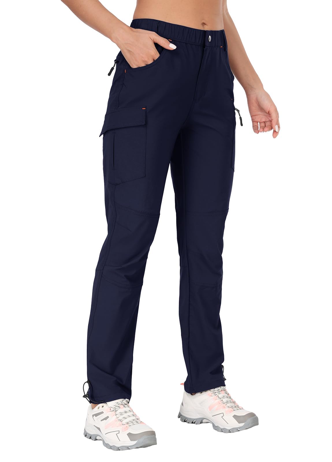 GymBrave Pantaloni Trekking Donna Cargo Capri 3/4 Estivi Leggeri Asciugatura Rapida con Tasche Zip Campeggio All'Aperto