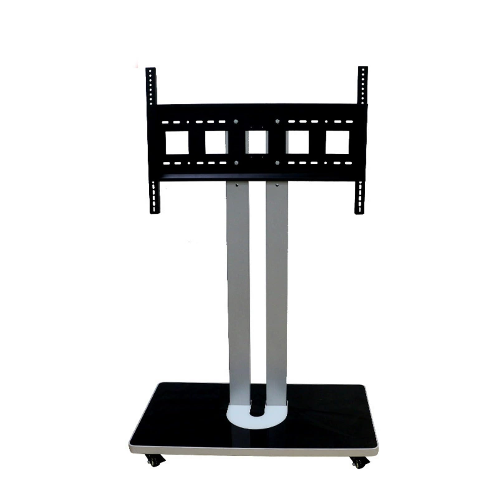 WDSOPK Mobile Tv Stand - with Wheels - Adjustable Height Portable Floor Holders, for 42 to 65 Inch Led Flat Screen, Up to 50Kg/110Lbs