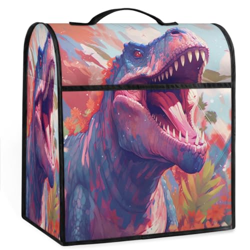Coffee Maker Cover Colorful Ferocious Dinosaur Kitchen Appliance Covers Small Appliance Covers Blender Cover Juicer Cover Dust Covers for Kitchen Appliances with Top Handle and Pockets,Washable,B198